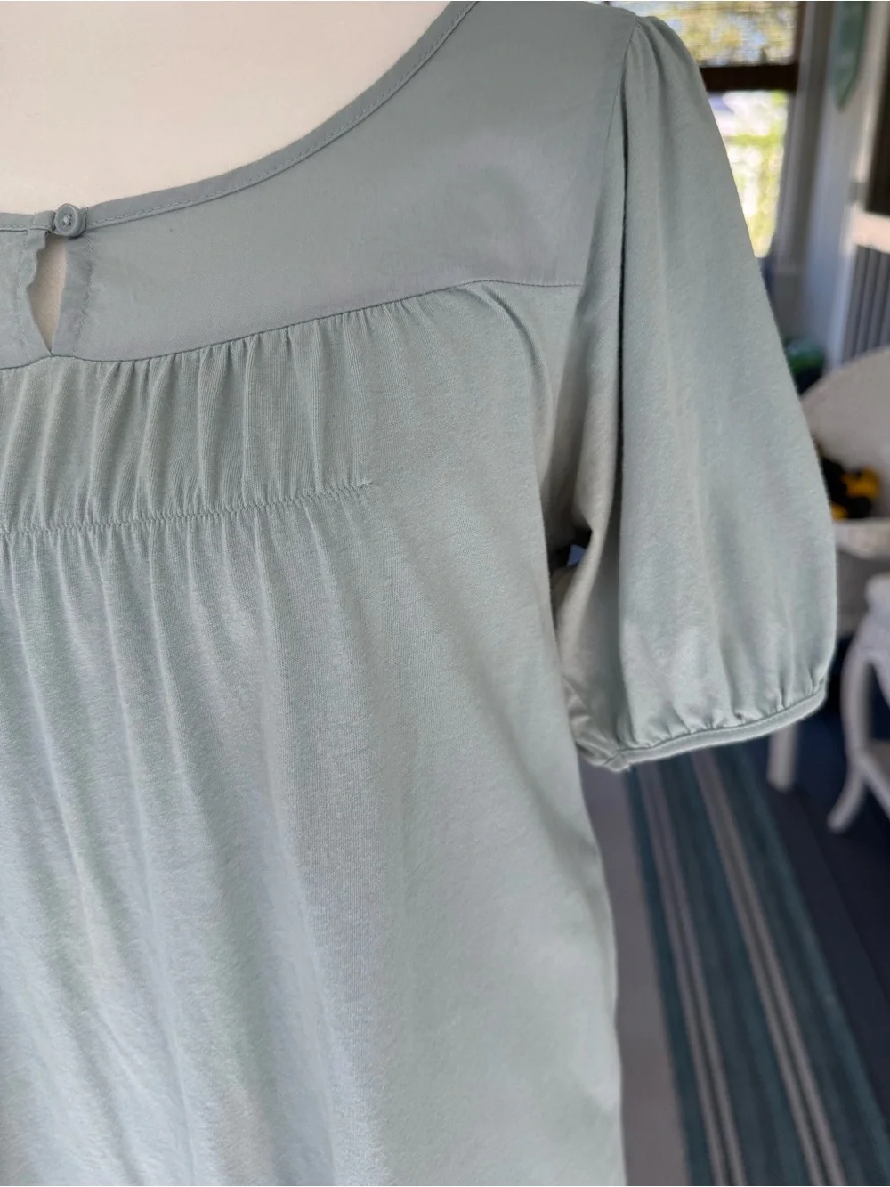LOFT Sage Short-Sleeve Scoop Neck Blouse